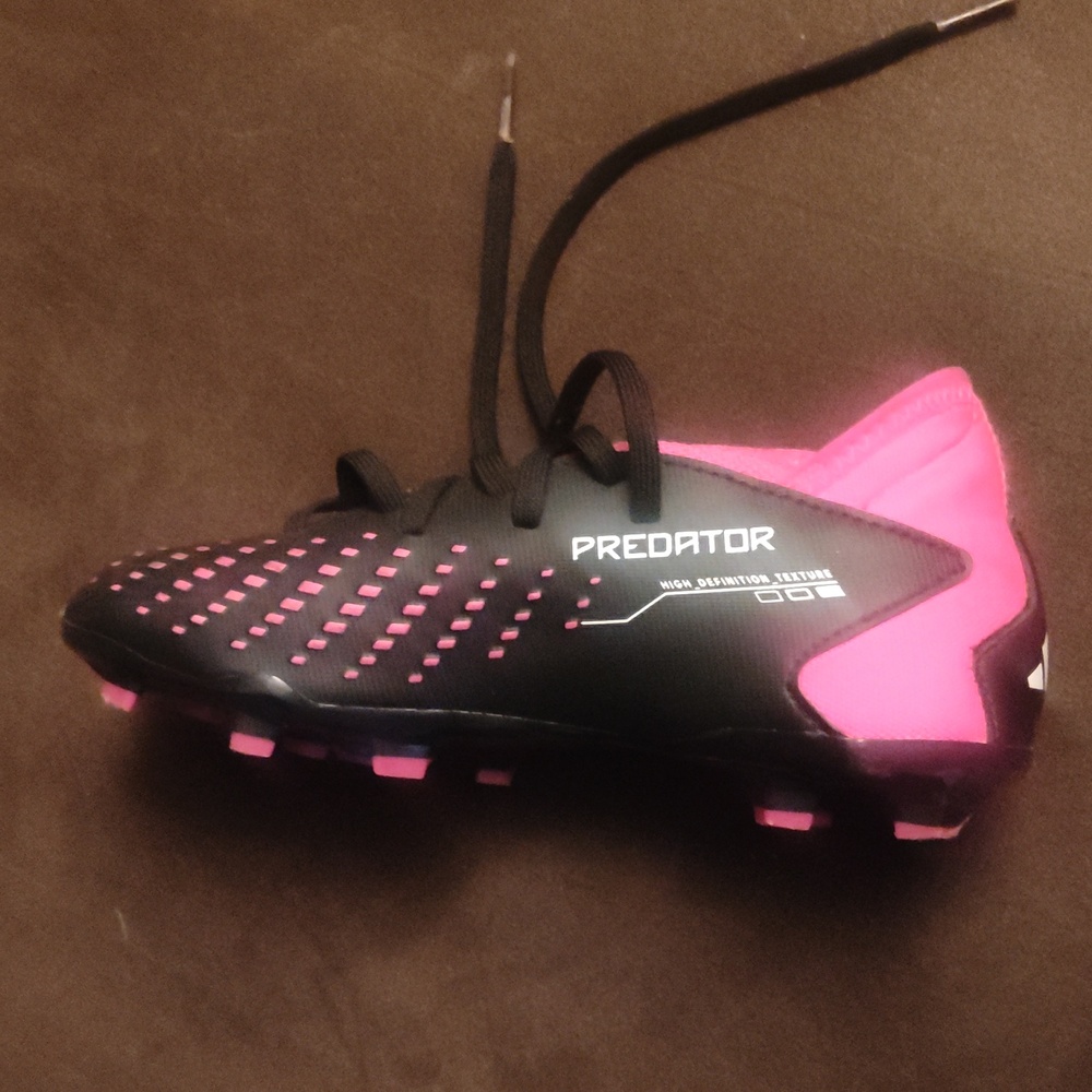 Black and Pink Athletic Adidas Kids Shoes
